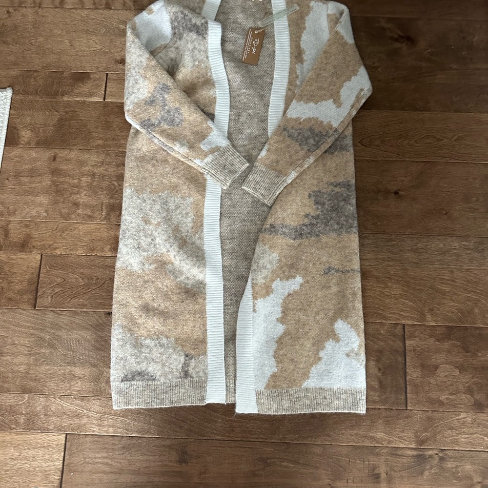 New RD Style duster sweater light brown camo